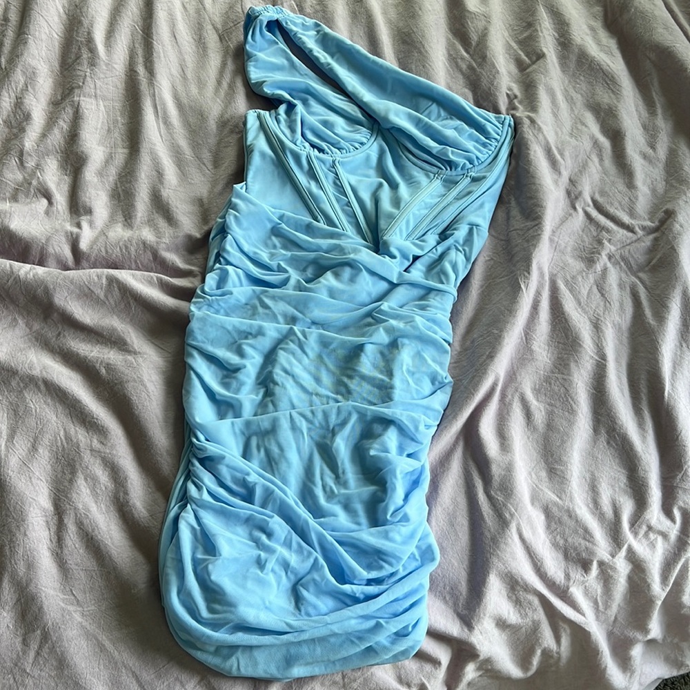 Blue bodycon dress